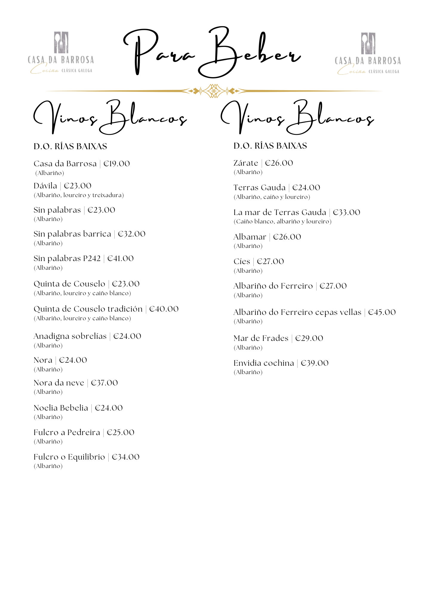 Vinos Blancos I