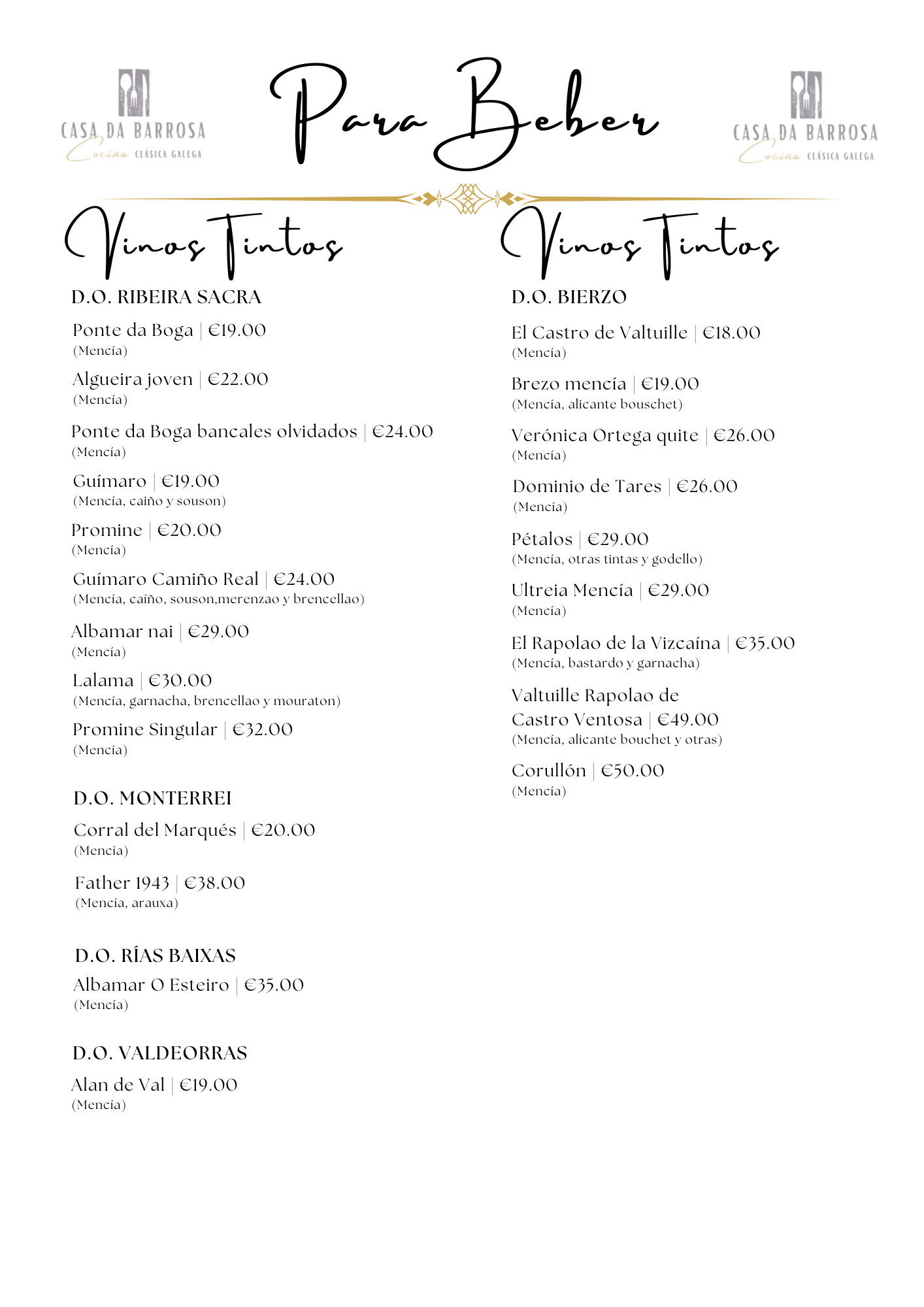 Vinos Tintos I