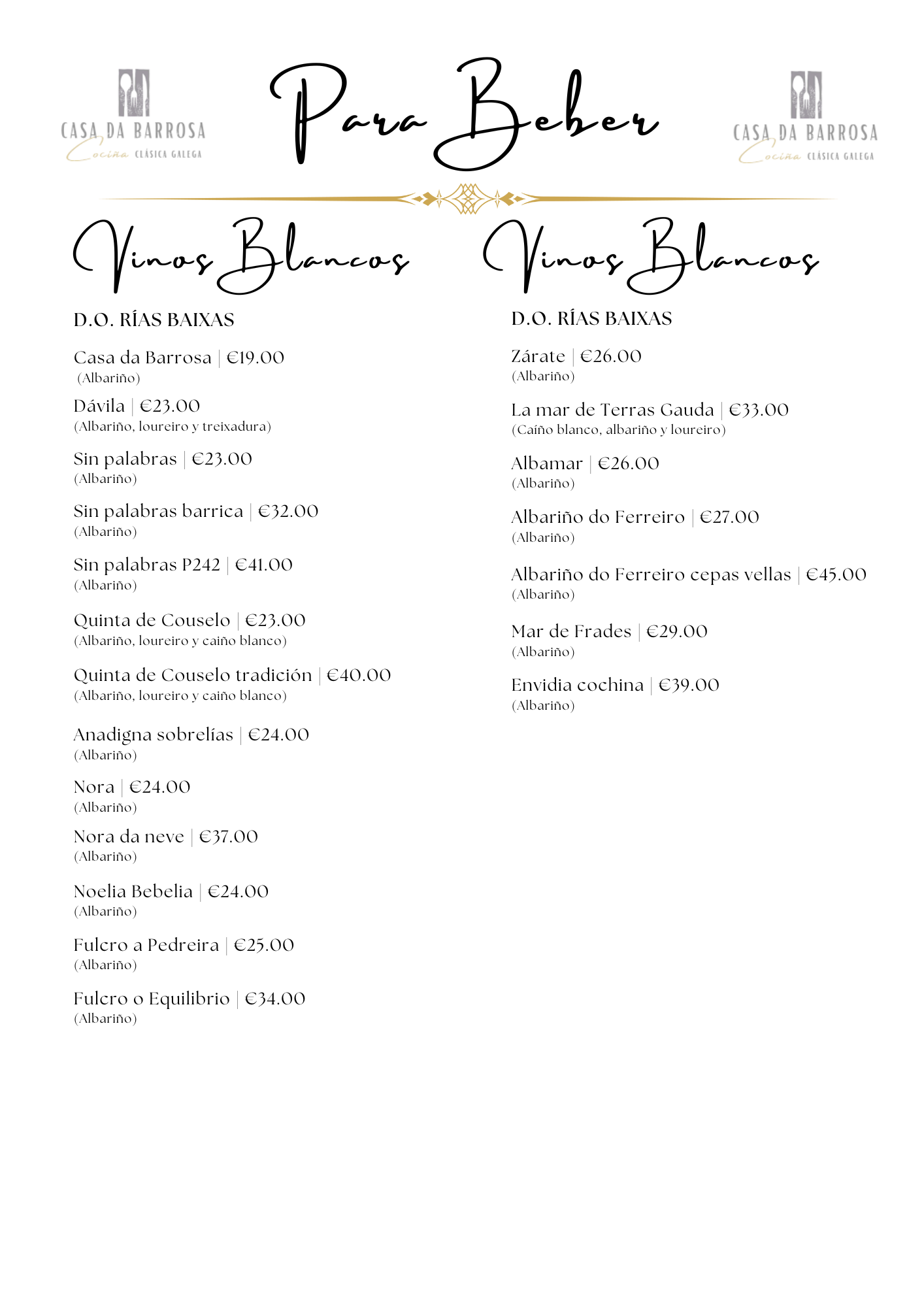Vinos Blancos I