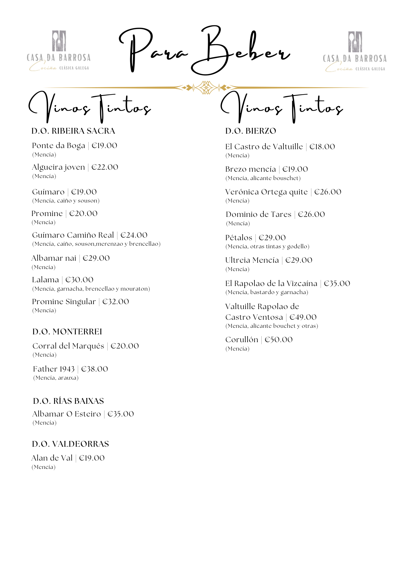 Vinos Tintos I