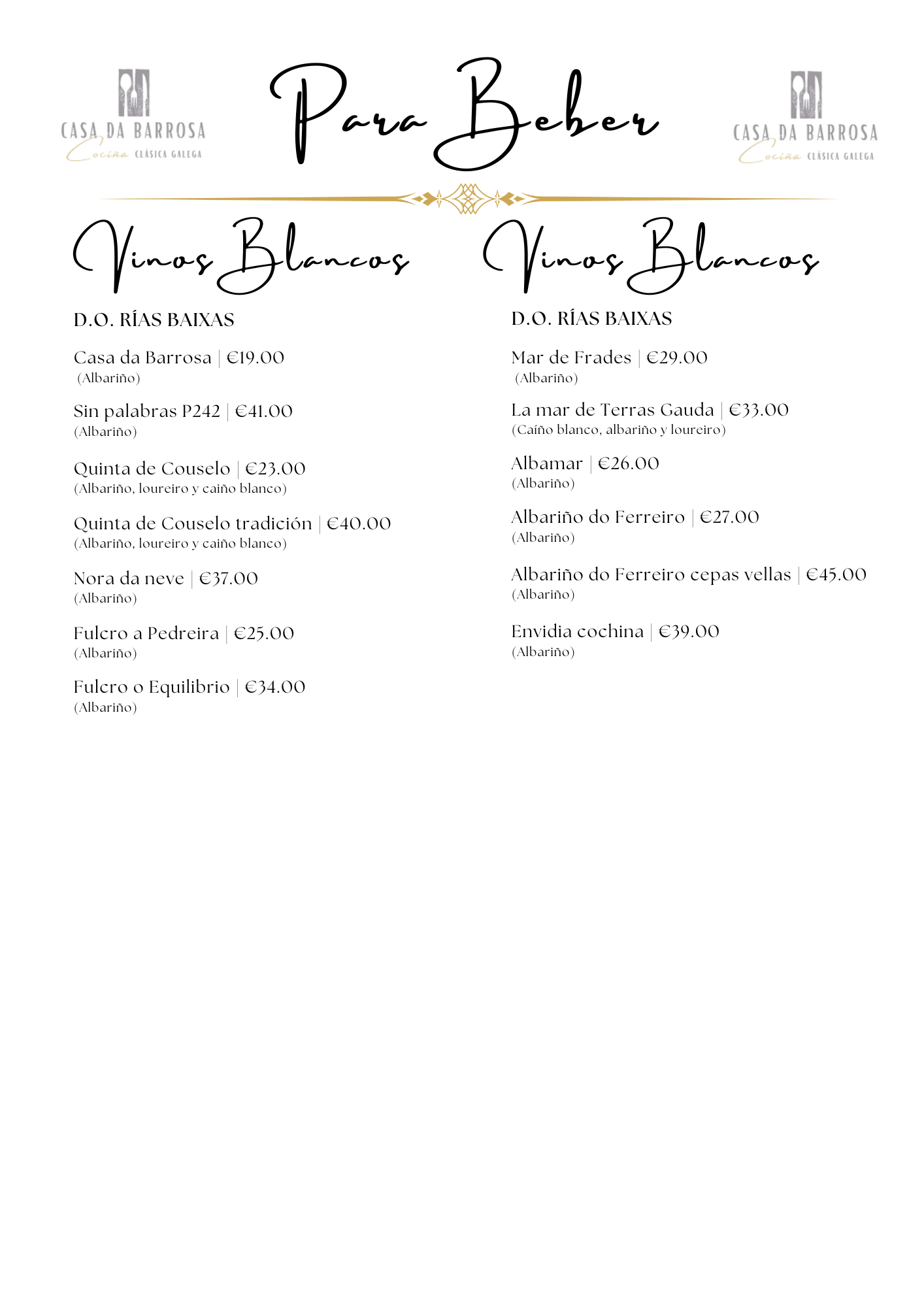 Vinos Blancos I