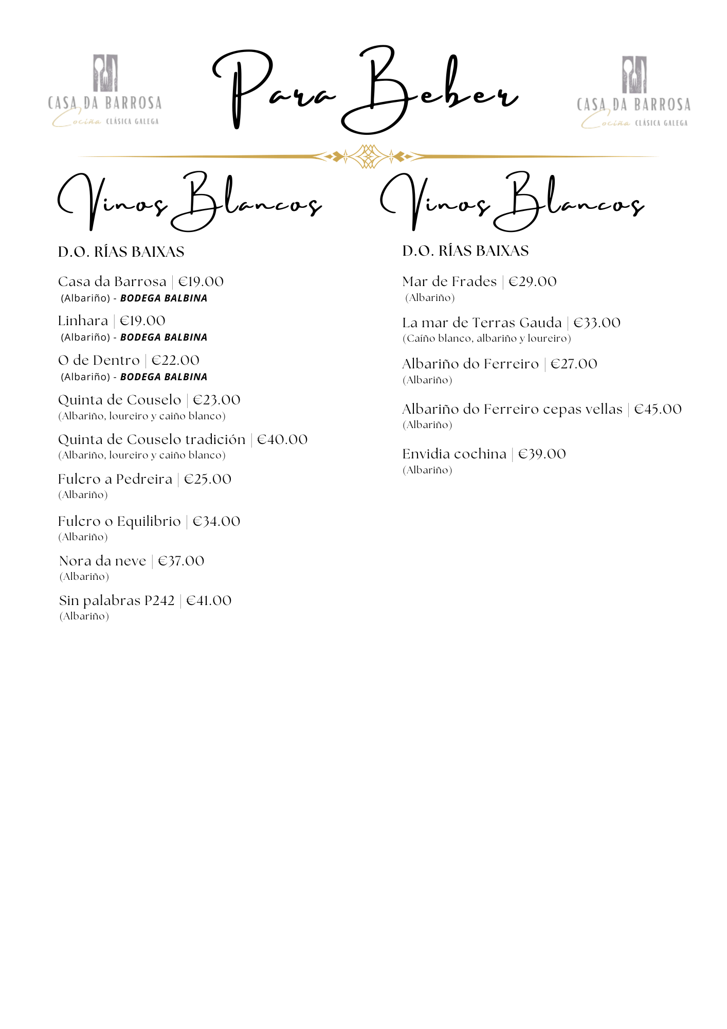Vinos Blancos I