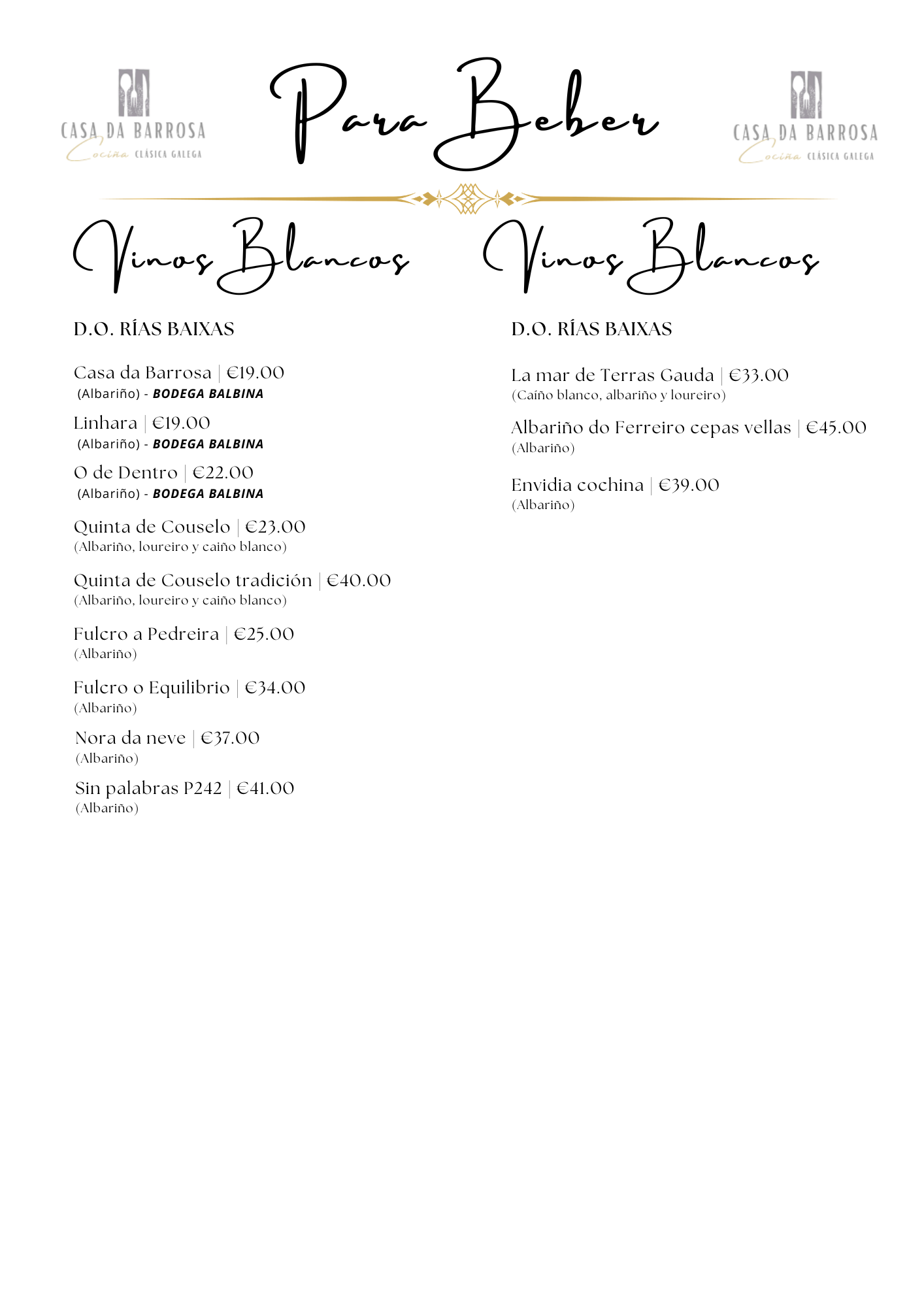 Vinos Blancos I