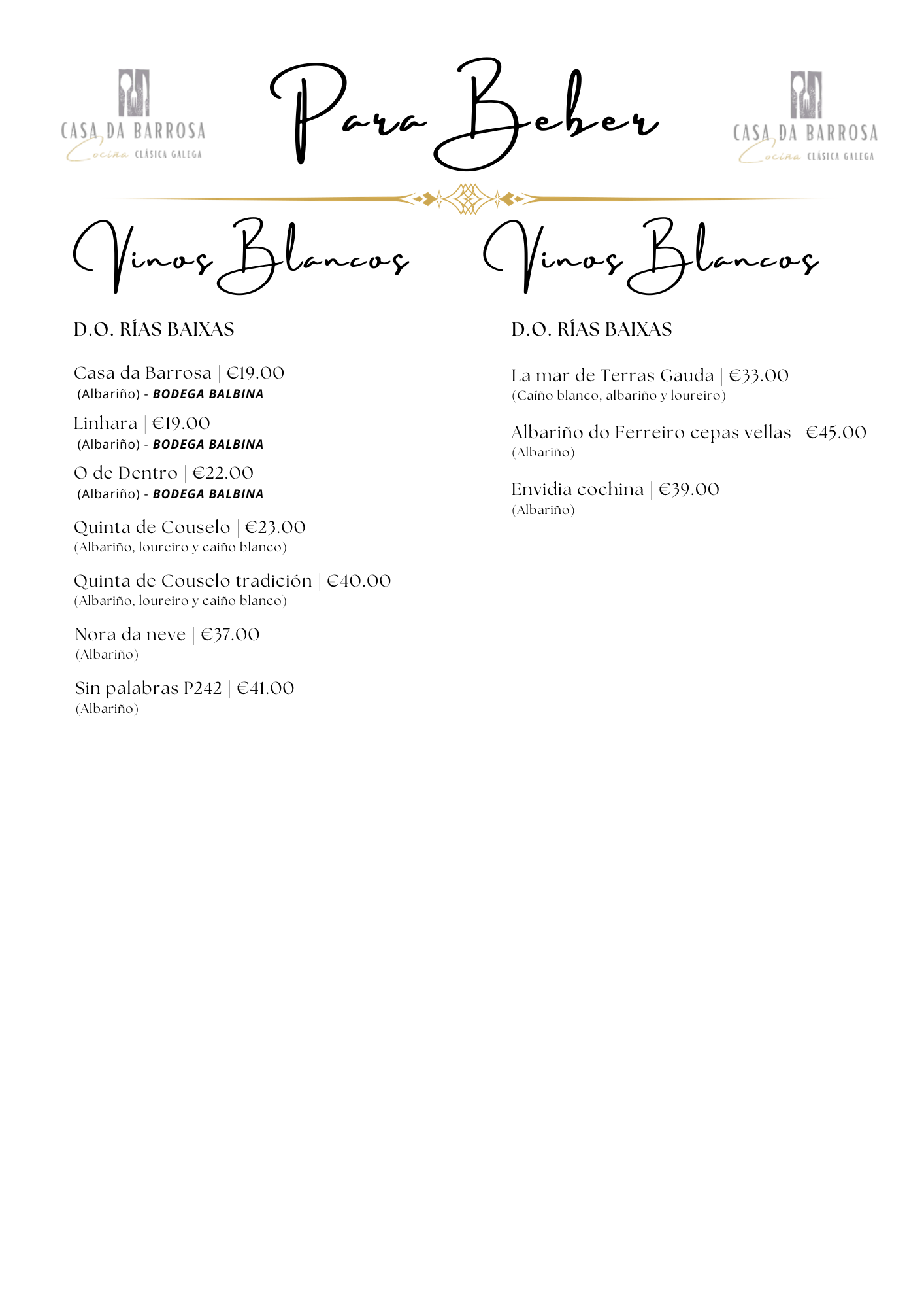 Vinos Blancos I