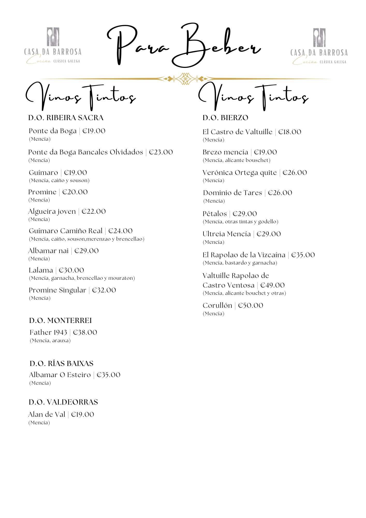 Vinos Tintos I